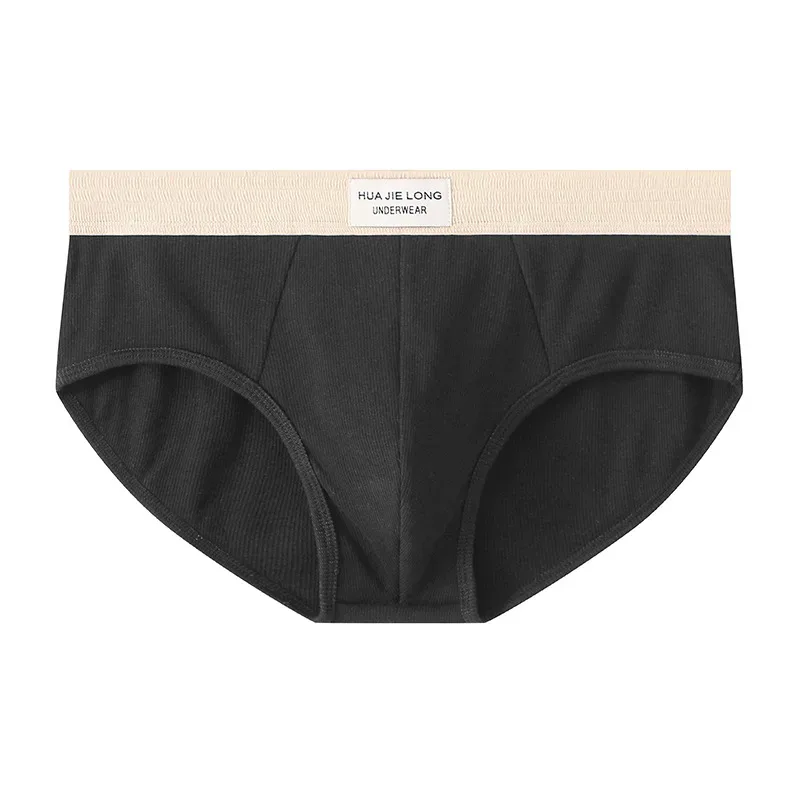 Novo sexy cintura macia roupa interior de algodão sólido masculino breve respirável cuecas confortáveis ​​homem shorts tamanho M-3XL b6242