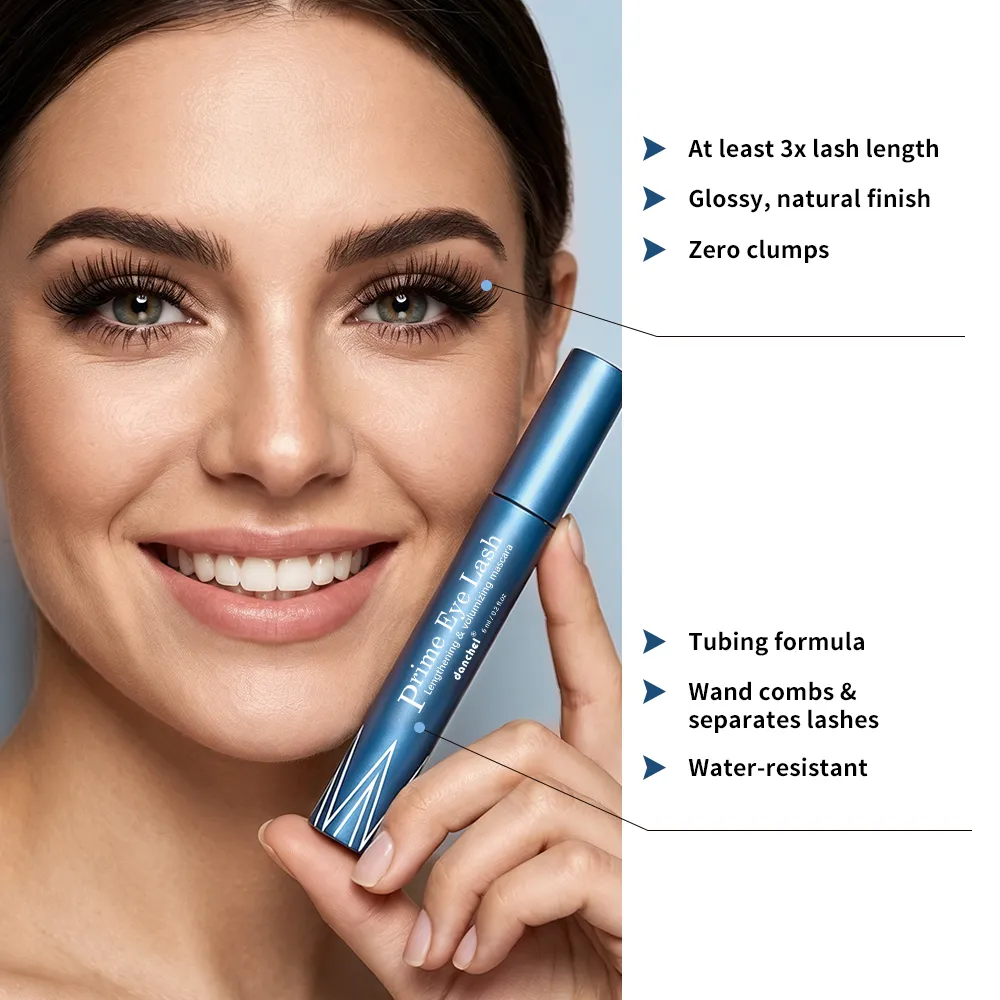 Rímel para alongamento e volume, resistente à água, de longa duração, nutritivo, fortalecedor, acabamento natural brilhante, maquiagem para os olhos