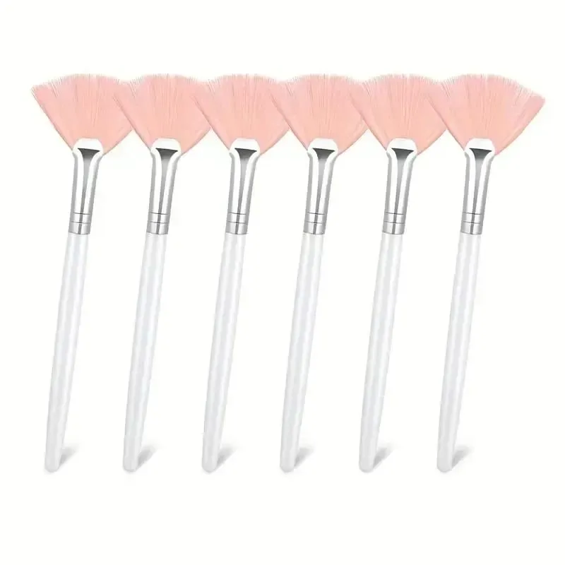 3/6/12 pçs pincéis faciais práticos forma de leque escova cabeça plana aplicador de máscara facial macio portátil escovas ferramentas cosméticas