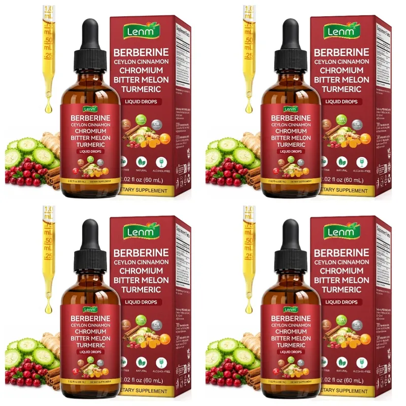 Lenm Berberine Liquid Drops com Ceilão Canela Cromo Melão Amargo Cúrcuma para Suporte ao Bem-Estar Metabólico 60ml 30 Porções — image 12