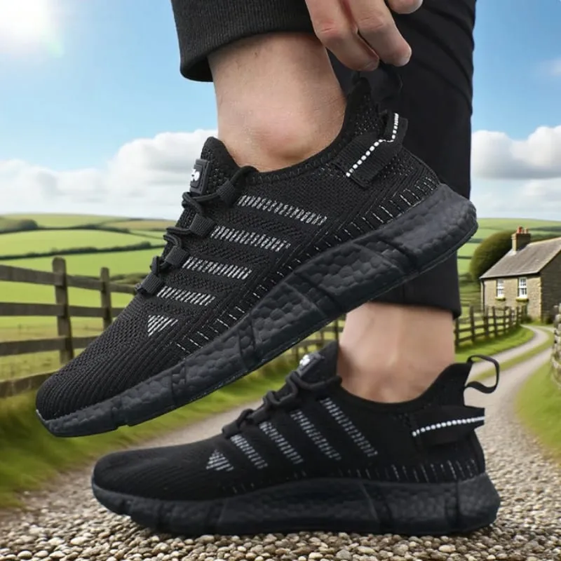 Tênis de corrida de sola macia para homens malha respirável flexível tênis casuais confortáveis ​​solas sustentáveis ​​sapatos de treinamento de tênis