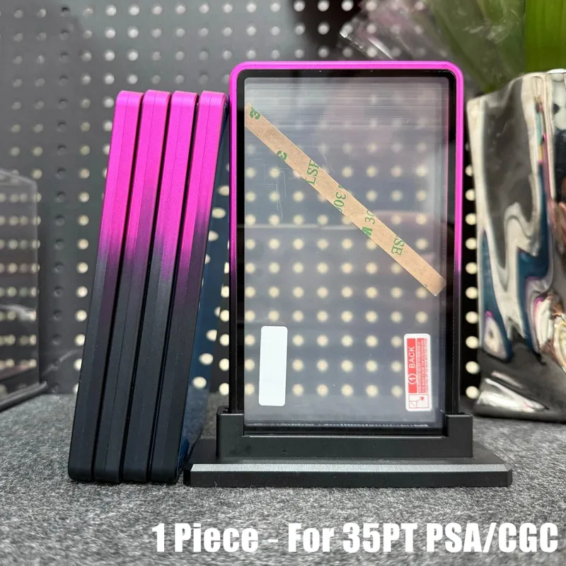 Multicolor gradiente cor liga de alumínio cartão comercial proteger titular caixa de metal para 35pt psa cgc cartão graduado