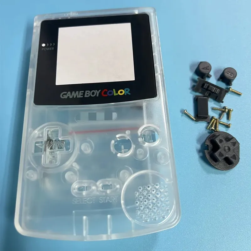 新款 Gameboy 彩色外殼 GBC 外殼限量版替換外殼遊戲週邊配件男孩生日禮物夜光
