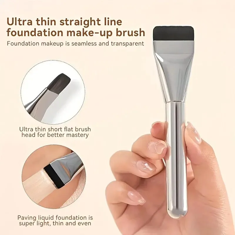 1/2 unidades de base multiuso ultrafina, hipoalergênica, escova de base oval com cerdas de nylon - perfeita para contorno facial