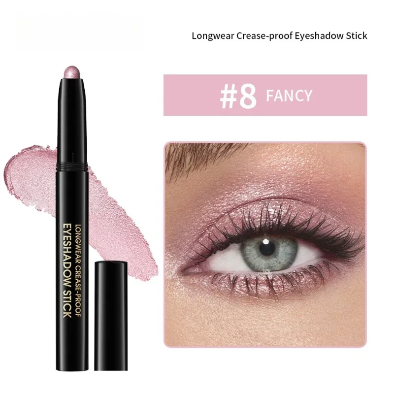6 cores sombra lápis vara brilhante e fosco à prova dwaterproof água metálico brilho sombra de olho iluminador lápis sombra cosméticos