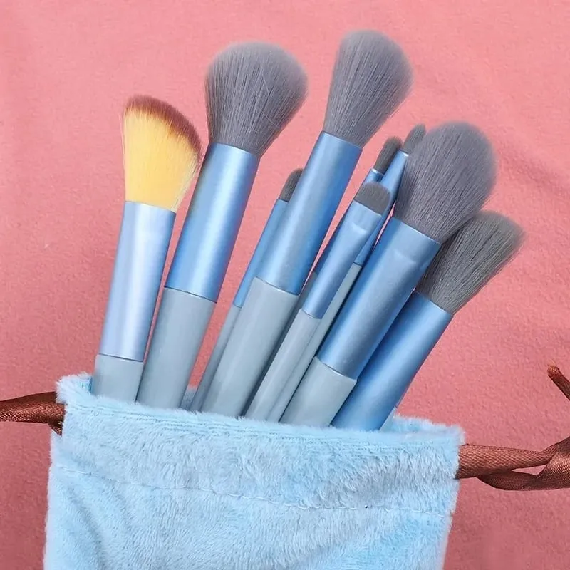 Conjunto de pincéis de maquiagem macios e fofos, base para sombra de olho, pó cosmético feminino, blush, mistura de beleza, ferramenta de beleza