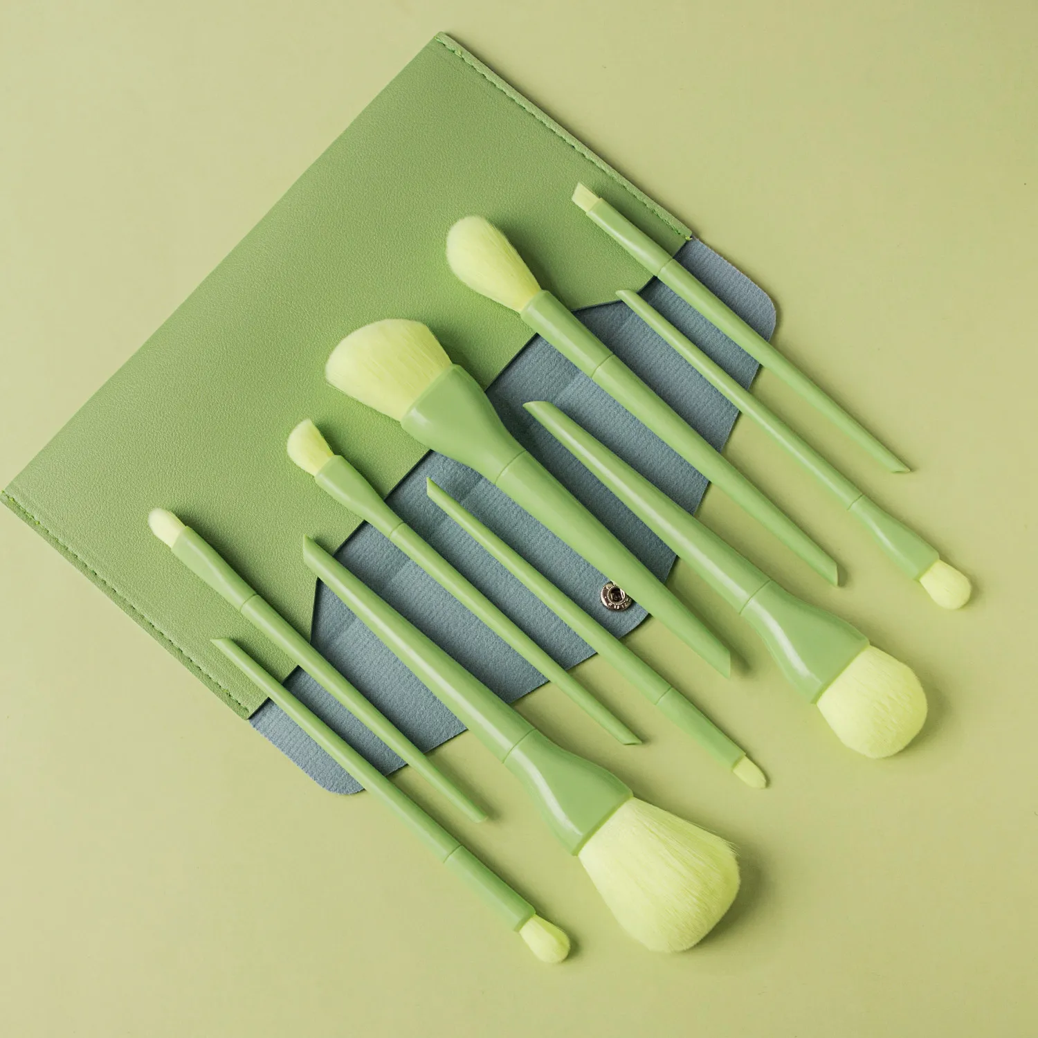 1 pçs conjunto de escova de maquiagem com saco de armazenamento pincéis sintéticos macios para fundação pó sombra blush rosto cheio viagem diária makeu