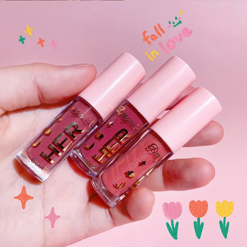 Batom líquido à prova d'água, 8 cores, hidratante, longa duração, brilhante, brilho labial, maquiagem natural, gelatina, cosméticos brilhantes
