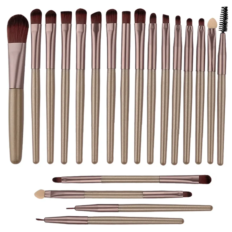 Conjunto de pincéis de maquiagem para os olhos, 20 peças, portátil, macio, ferramentas de beleza, base, sombra, delineador, multifuncional, iniciante