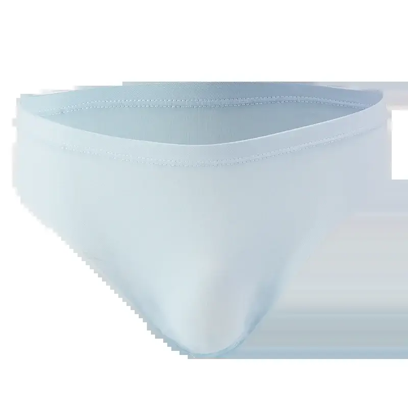 3 pçs masculino verão legal roupa interior de seda gelo ultra-fino sexy transparente triângulo briefs confortável respirável lingerie