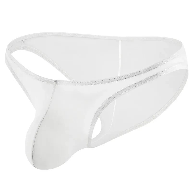 Wrinkle Large Size Male Briefs High Elastic Ice Silk Man Underwear Solid Color Youth Thin Section Comfortable Breathable Sexy