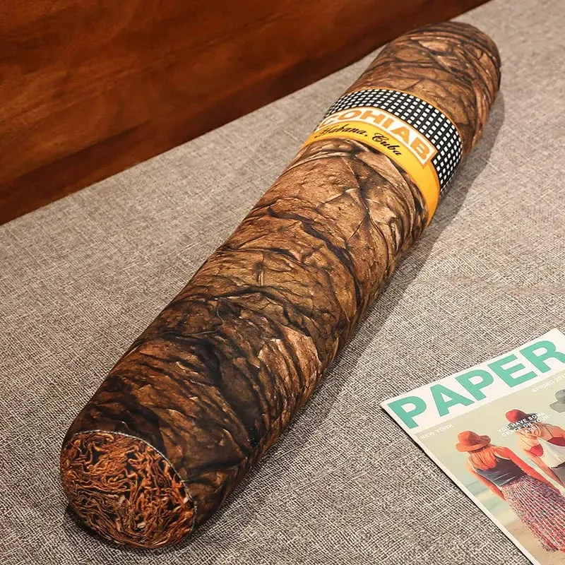 35 ~ 110cm marrom longo charuto cigarro travesseiro de pelúcia recheado dormir perna apoio companheiro presente de aniversário masculino