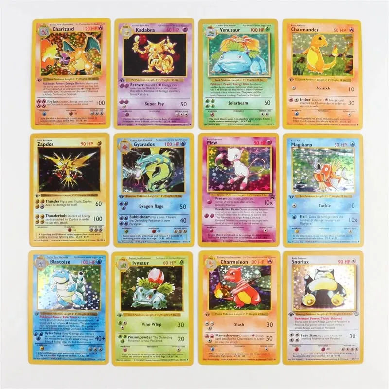 151 件/盒 1996 年第一版神奇寶貝卡片稀有噴火龍皮卡丘 Mewtwo Blastoise 收集卡片玩具英文版