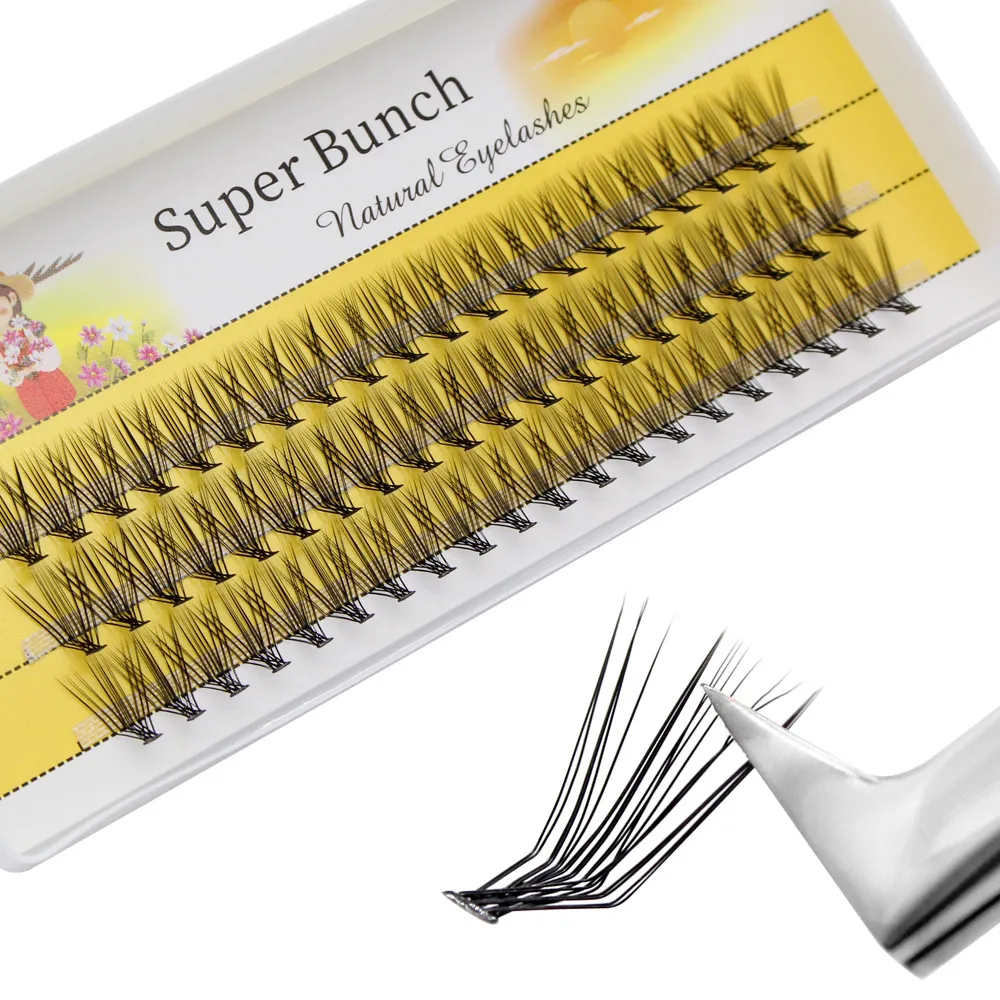 Super grupo novo l curvado vison cílios postiços 60 clusters lashtray maquiagem 20d extensões de cílios individuais feitos à mão cílios