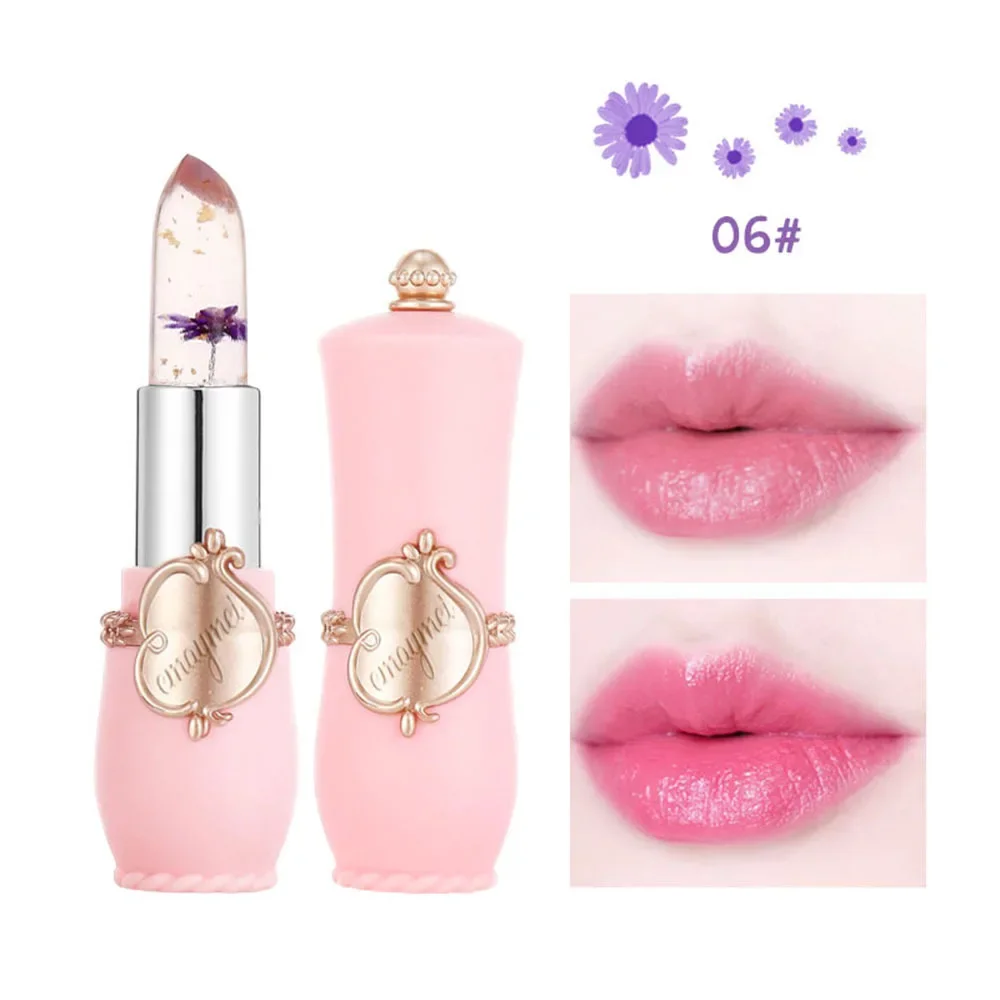 Flor geléia batom conjunto mudança de temperatura hidratante flor lábio vara longa duração bálsamo labial mudança de cor mágica brilho labial conjunto