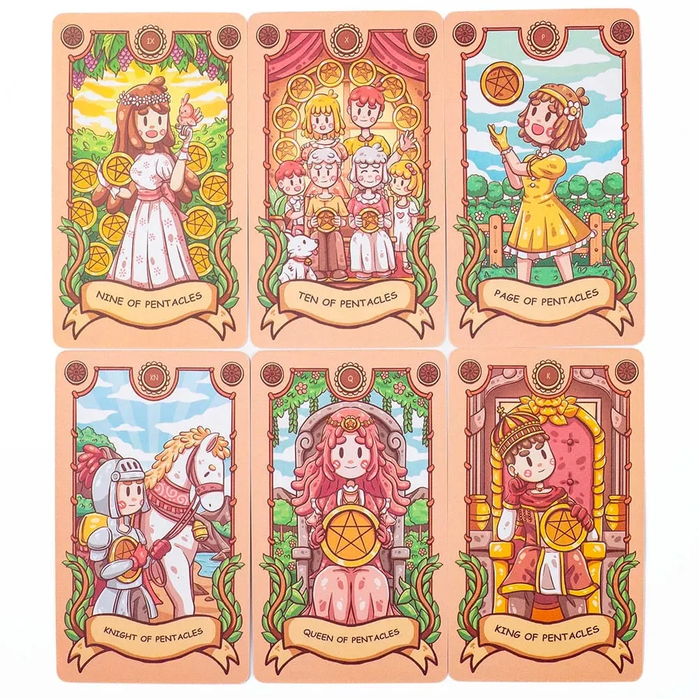 Joyful Journey Tarot Deck -78 Card Board Game with Cute Illustrations Embrace Brightness Love and Warmth 10.3*6CM