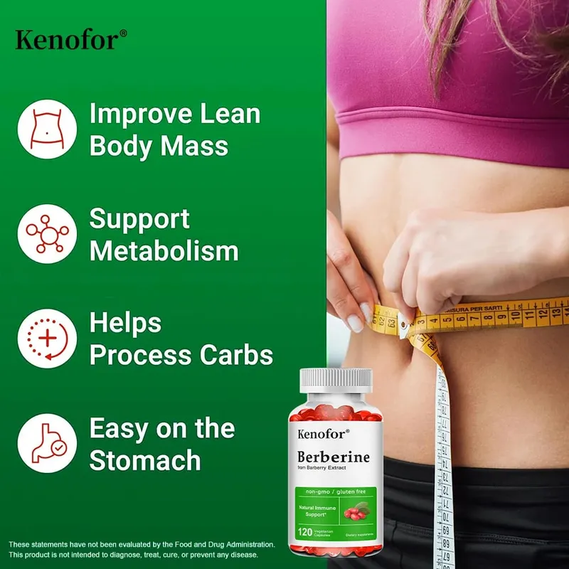 Premium Berberine Supplement Capsules - Supports Immune System Healthy Food Antioxidant NON-GMO