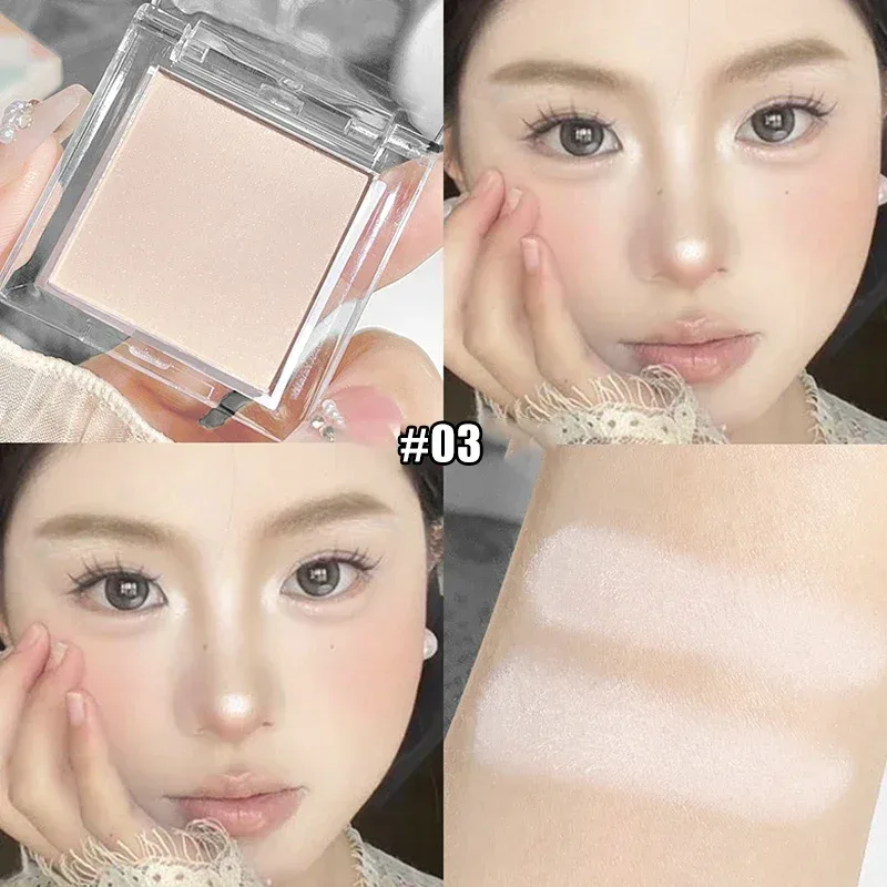 Paleta de sombra monocromática branca fosca, natural 3d, iluminador, pó, longa duração, maquiagem para os olhos