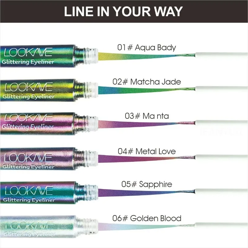 Delineador líquido camaleão brilhante metálico glitter sombra multicolorido delineador perolado polarizado aurora maquiagem com pigmento para os olhos
