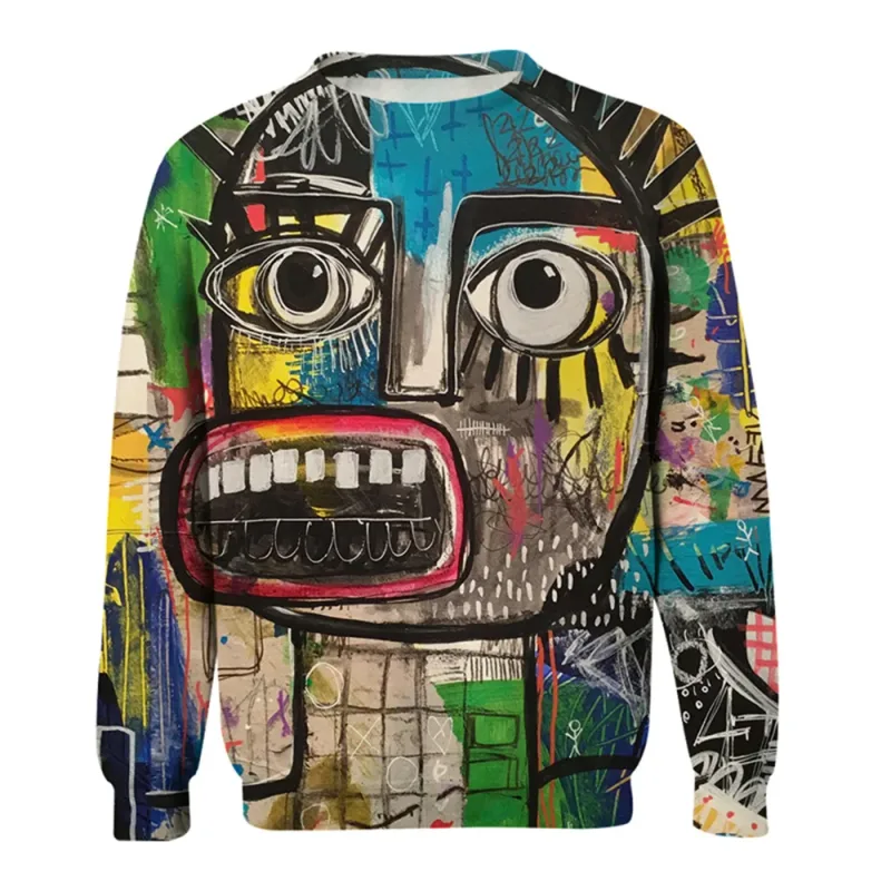 Men's Graphic Sweatshirts For Men Graffiti Pullover Long Sleeve Sweatshirt Crew Neck Fashion Daily Casual Holiday Vacation New — image 8