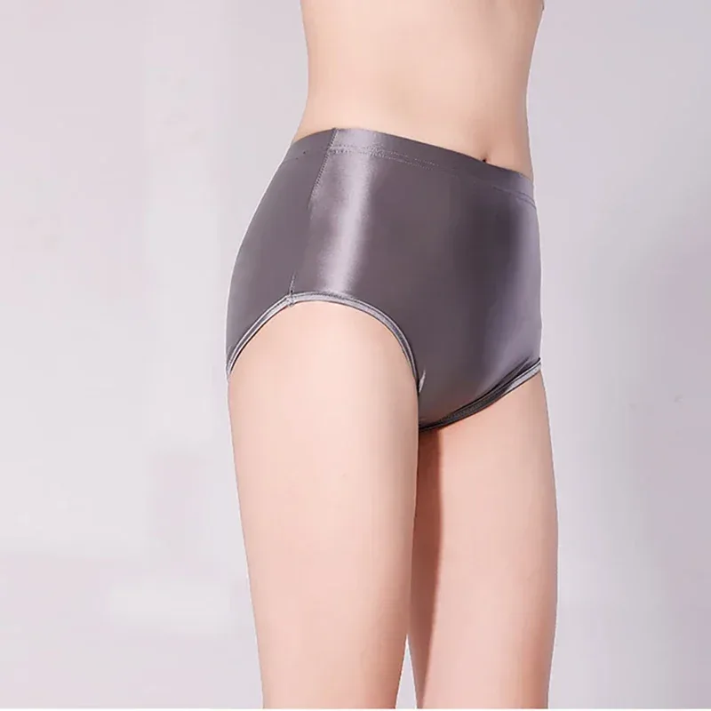 Brilhante sem costura elastano shorts sedoso suave sexy calças sólidas calças de cintura alta motociclista correndo treino cuecas masculinas
