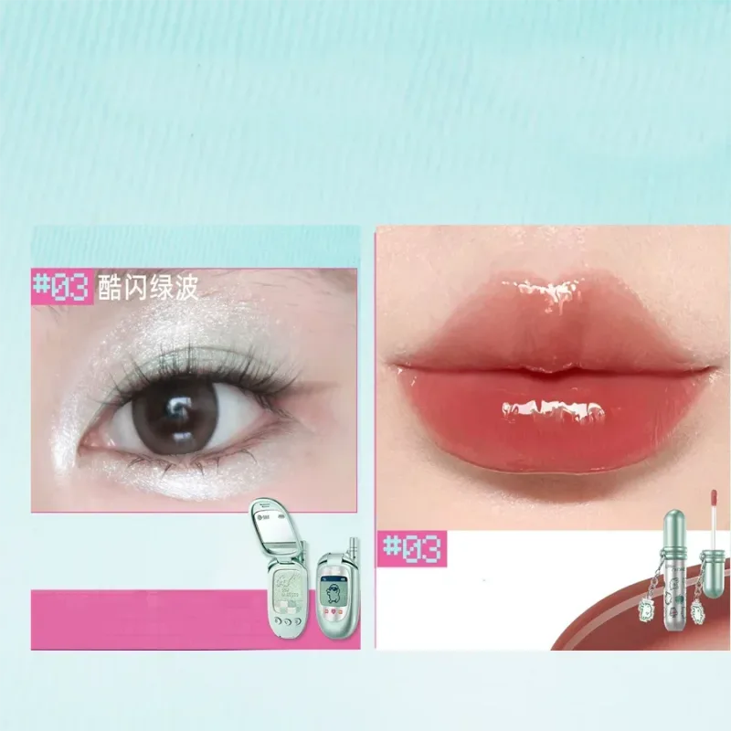Little Ondine 2pcs Makeup Gift Set Multi-Use Cream Balm Lip Glaze Eyeliner Brow Pencil & Setting Powder Beauty Collection