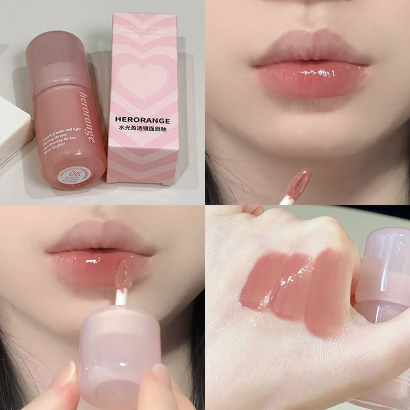 Espelho água brilho labial cristal geléia batom hidratante plumping hidratante colorido lábio matiz lábios cuidados maquiagem beleza