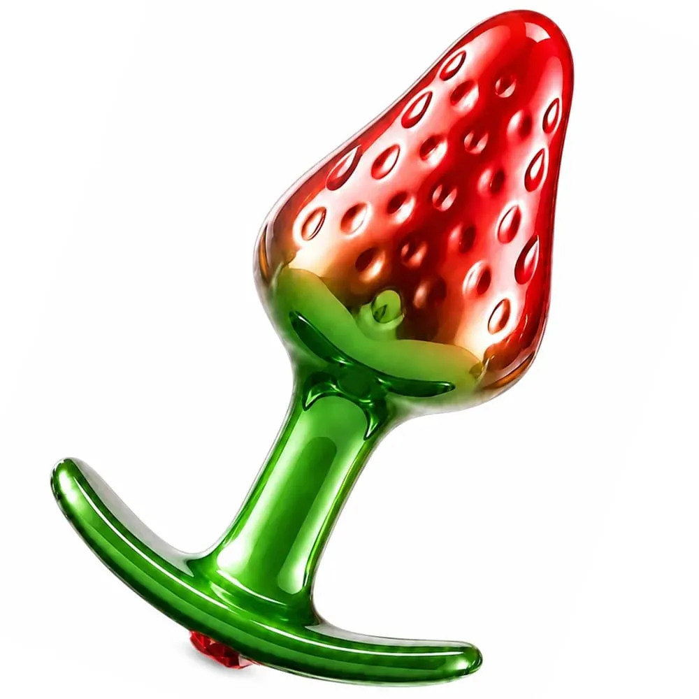 Morango metal contas anal butt plug conjunto pequeno médio grande wearable anal plug jóias brinquedo sexo anal para homem mulher