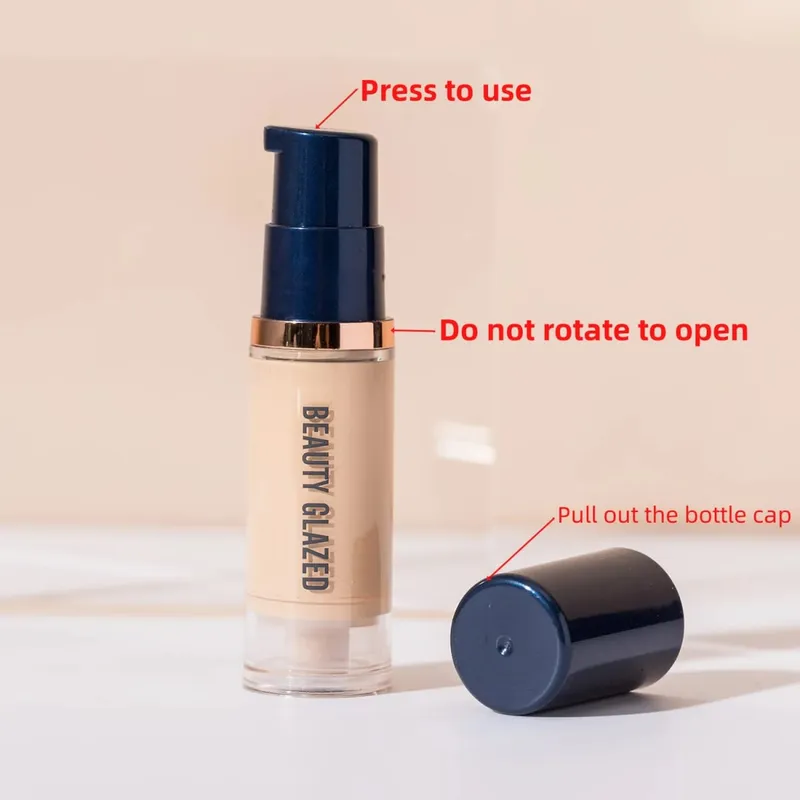 3pcs Face Makeup Set Liquid Foundation+Primer+ Liquid Contour Natural Weightless Long-wearing Smudgeproof Bronzer