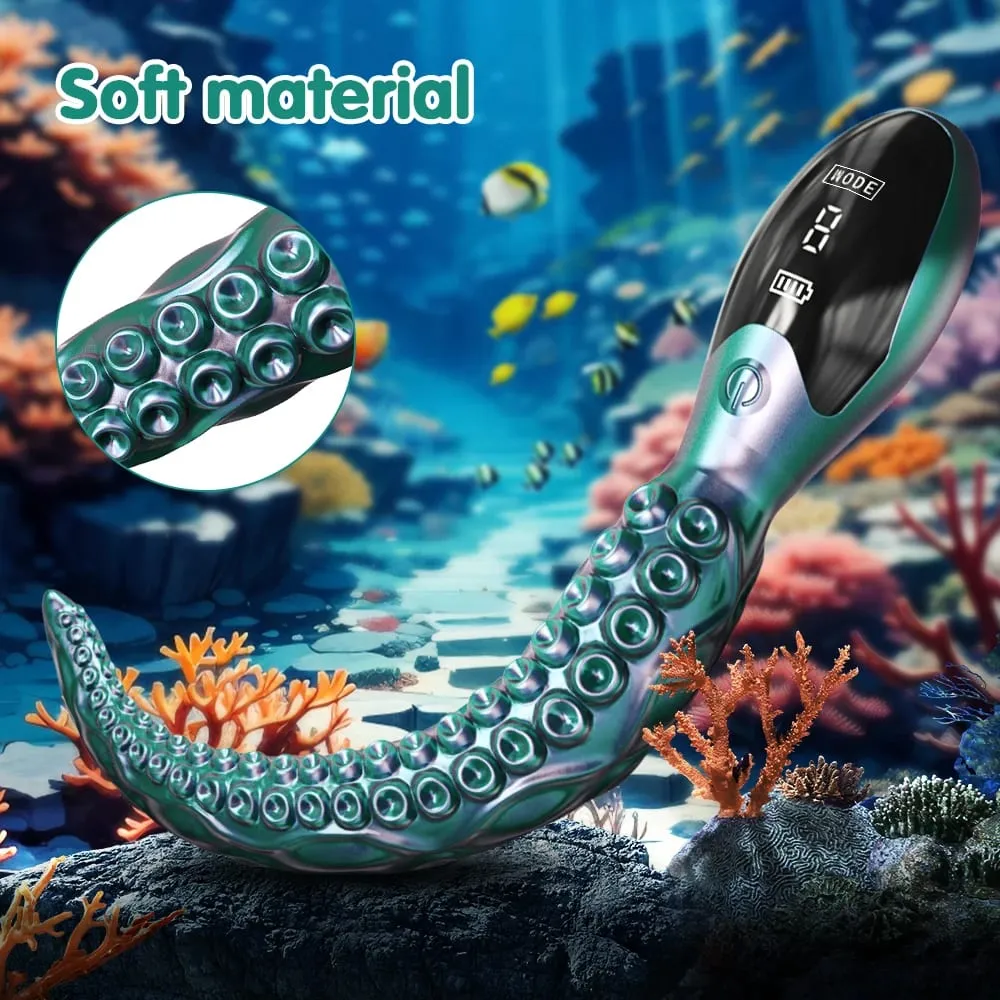 振動逼真 G 點假陽具 - LED 顯示章魚觸手陰蒂振動器 10.7 英寸矽膠假陽具成人性玩具女式 — image 4