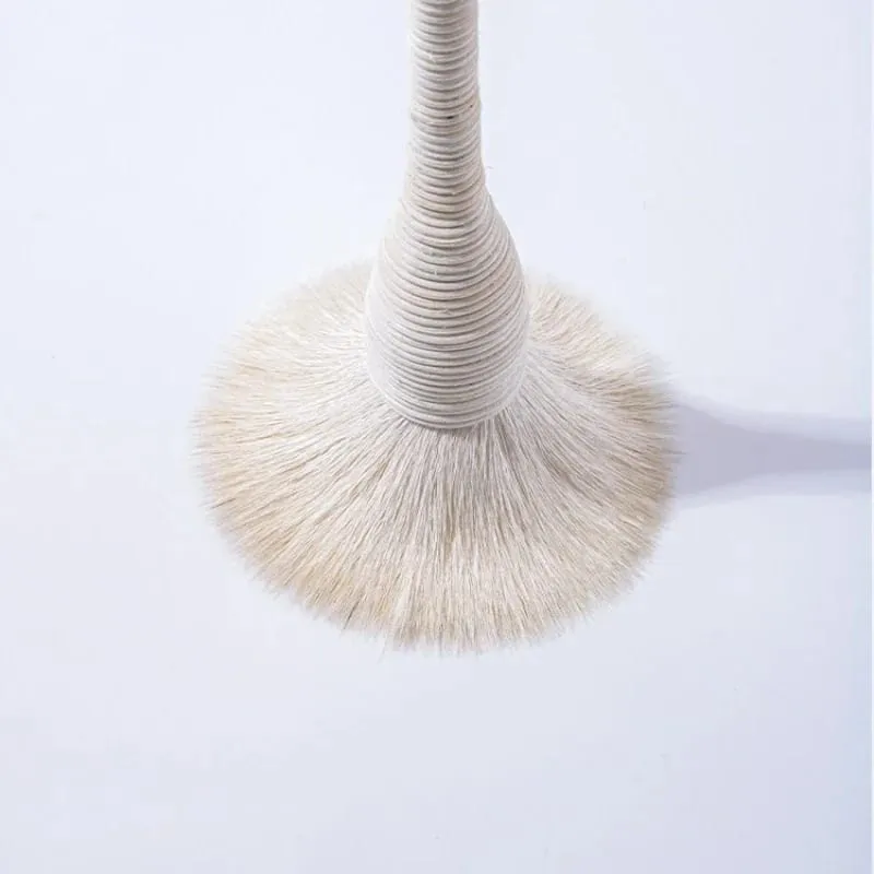 Pincéis de maquiagem planos de lã de cabra, rattan, base profissional, blush, pó solto, pincel de contorno para beleza, pincéis de maquiagem