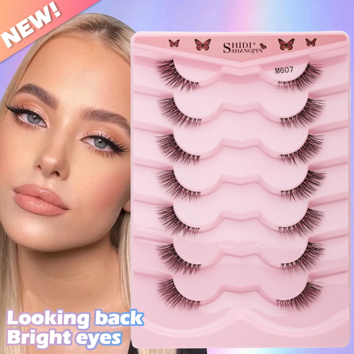 Half EyeLashes Natural Fluffy False Eyelashes Cat Eye Lash 3D Faux Mink Lashes Soft Winged Eyelash Extension Makeup Tool