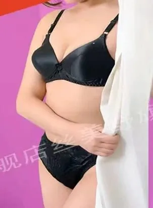 Conjunto de sutiã de roupa íntima 100% seda 100% seda Ab Cup de uso comum
