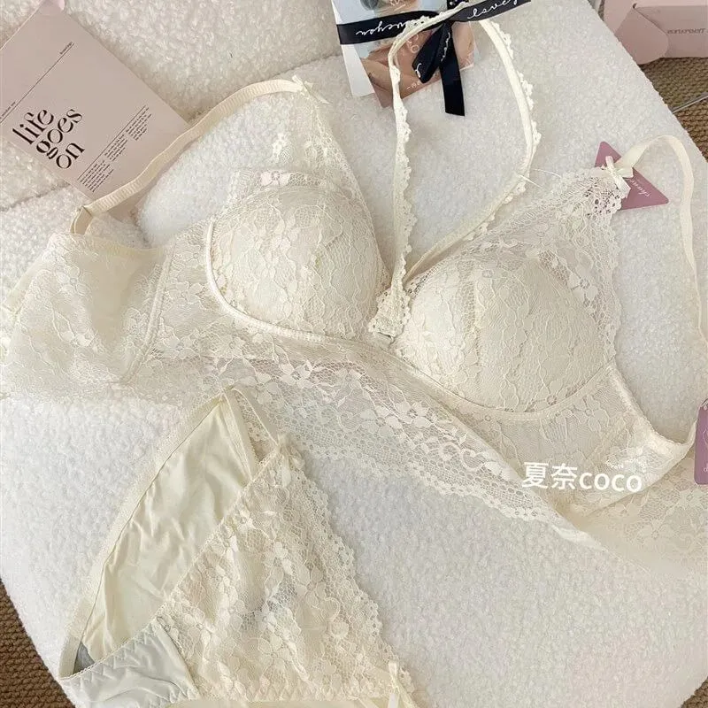 Renda francesa alça larga grosso superior camada de renda interna sem sutiã conjunto petite feminino pequeno busto conforto lingerie conjunto 32-38 s-xl