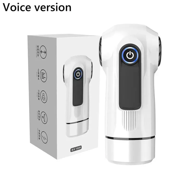 Dispositivo de treinamento masculino usb carga rápida brinquedo adulto avião copo sensual forte vibração três idiomas controle de voz mais rápido