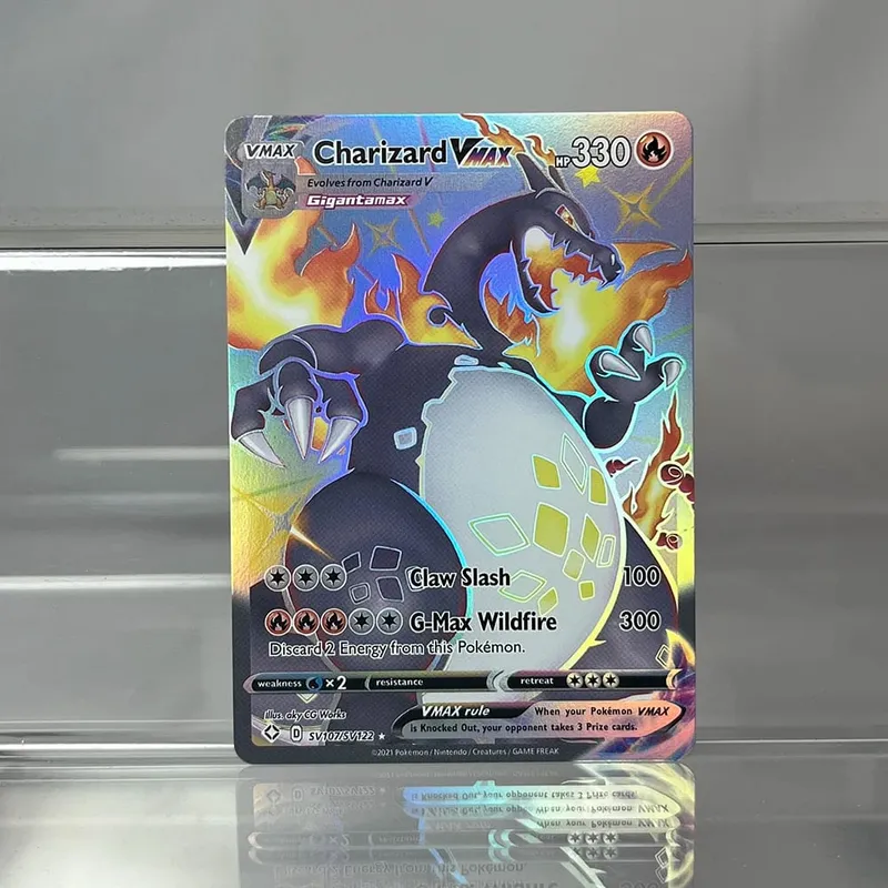 箔 PKM 單卡皮卡丘噴火龍 EX 泡泡喵遊戲稀有收藏卡 PTCG 彩虹代理卡 — image 17