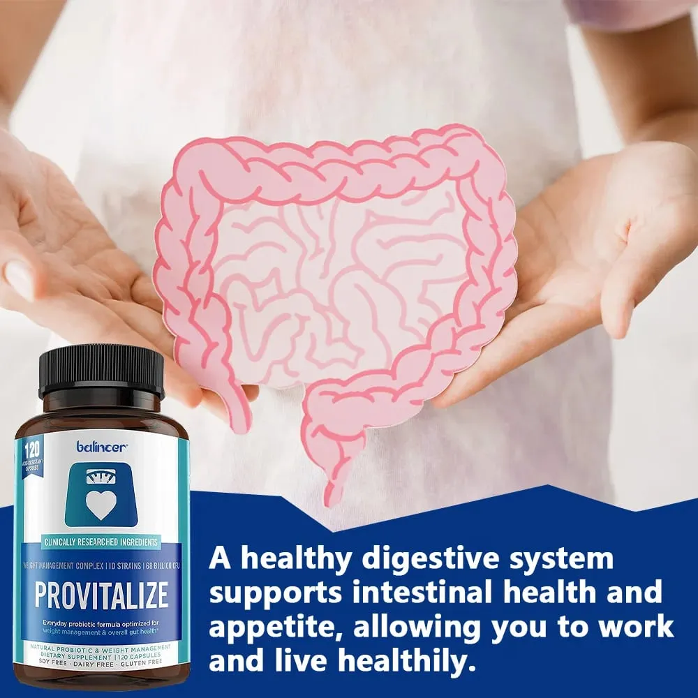 Provitalize Capsules - Mulheres Probióticos + Moringa Controle de Peso Saúde Imunológica e Suporte à Saúde Intestinal 30/60/120 Caps