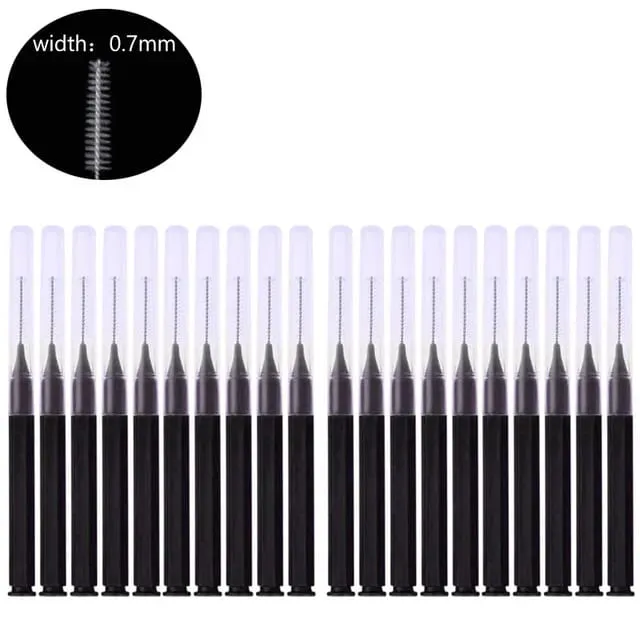 20 pçs mini escova de sobrancelha sobrancelha perm escova descartável sobrancelha levantamento escovas dobrável micro cílios escova aplicadores ferramentas de maquiagem