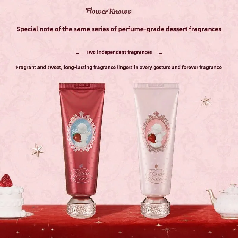Flowerknows Morango Cupido Creme para as Mãos Perfumado Hidratante Nutritivo Loções de Cuidados com a Pele para Mulheres Creme Clareador Maquiagem — image 4