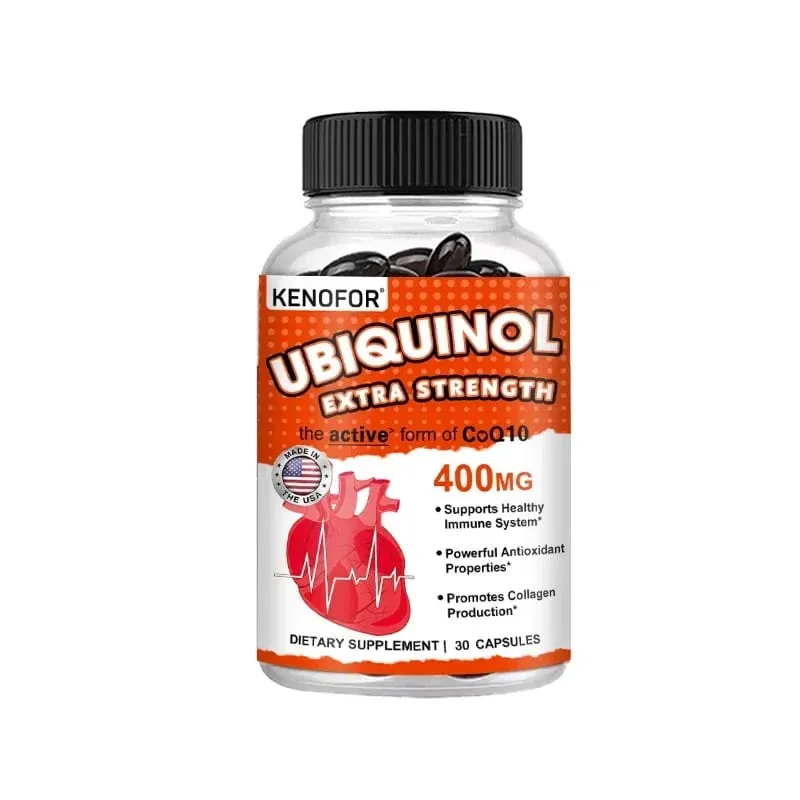 120 cápsulas orgânicas da coenzima q10 dos pces 400 mg com vitamina e cardiovascular e saúde do coração vitaminas de energia beleza e saúde
