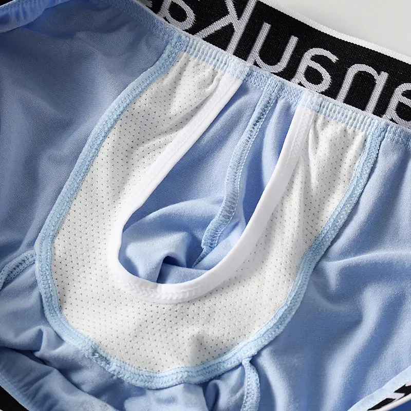 Shorts boxer modais masculinos com bolsa de suporte 3D e design conveniente de abertura lateral para uso confortável