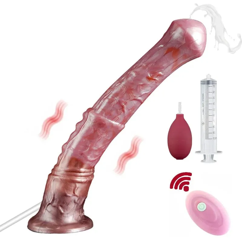 Ejaculating Horse Dildo 10 Modes Vibrator Female Clit Stimulator Silicone Animal Penis With Sucker Sex Toy For Women Men