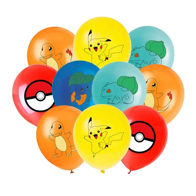 Pokemon festa de aniversário pratos descartáveis ​​pikachu tema toalha de mesa personagem balão decoração de aniversário chá de bebê suppli