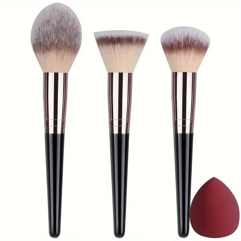 Profissional 3/20 pçs pincéis de maquiagem conjunto macio macio sombra fundação corretivo mistura blush escova kabuki feminino ferramenta de beleza