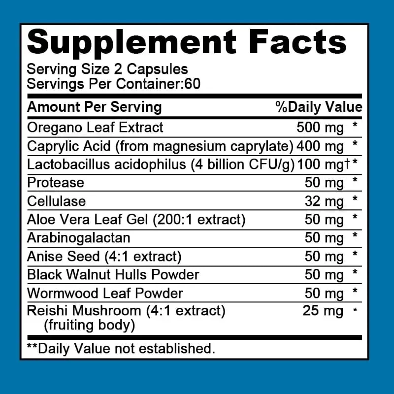 Candida Supplements - Containing Herbs and Enzymes Help Detox and Cleanse Promote Healthy Gut Flora and Immune System