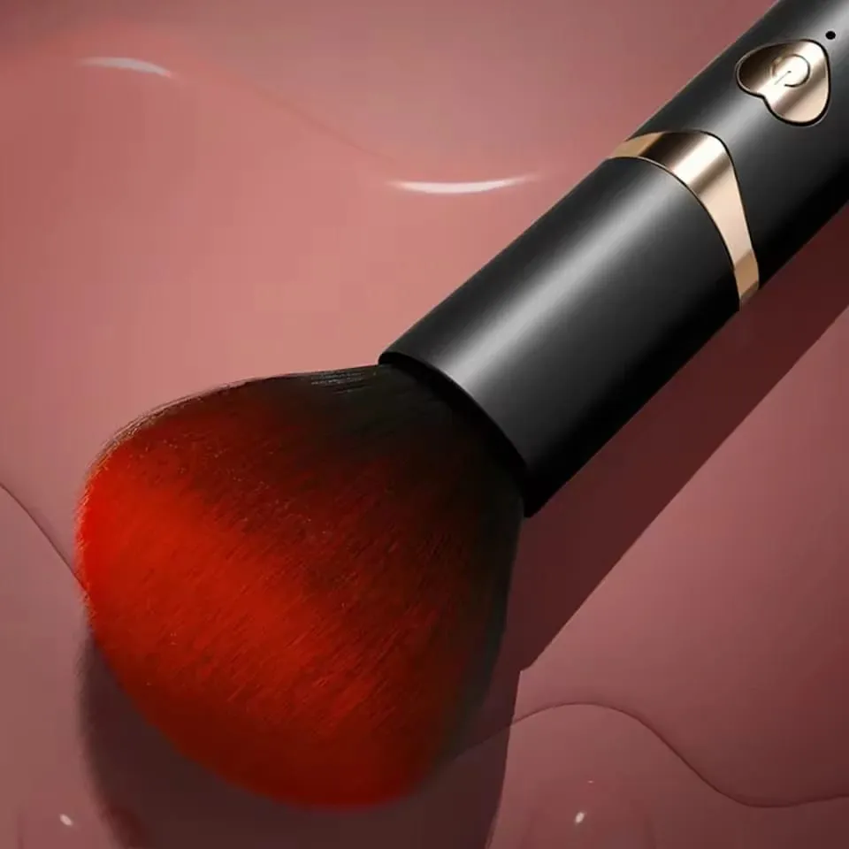 Caneta de maquiagem dupla cabeça vibrador escova macia pente feijão alta frequência micro vibração estimulação profunda g ponto orgasmo brinquedo sexo feminino