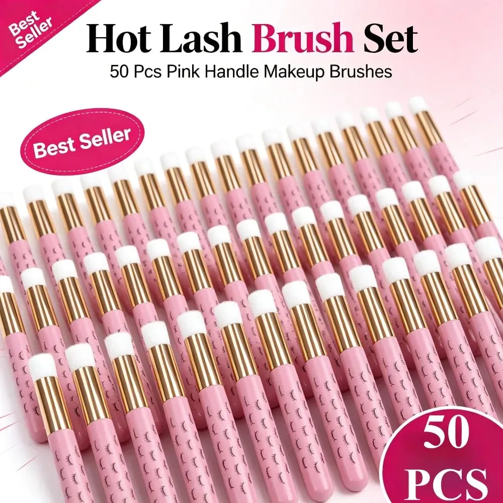 50 pçs profissional macio lash extensão shampoo escovas limpeza profunda cílios sobrancelha nariz casca cuidados salão de beleza suprimentos ferramentas
