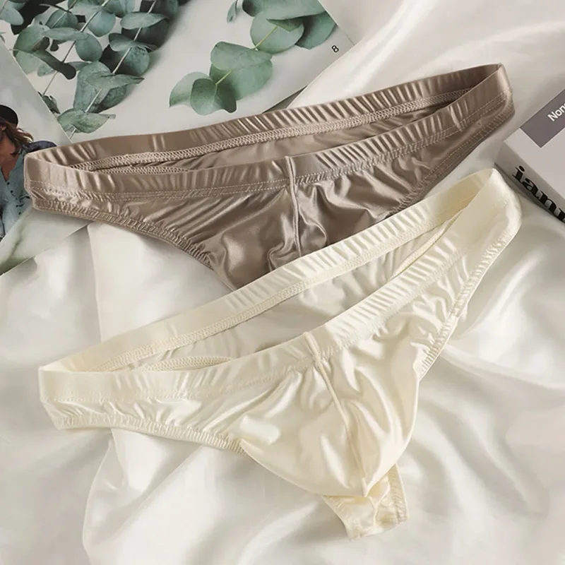 Roupa interior de seda gelo respirável g-string nova marca roupa interior masculina estilo clássico tangas leve roupa interior de seda gelo — image 8