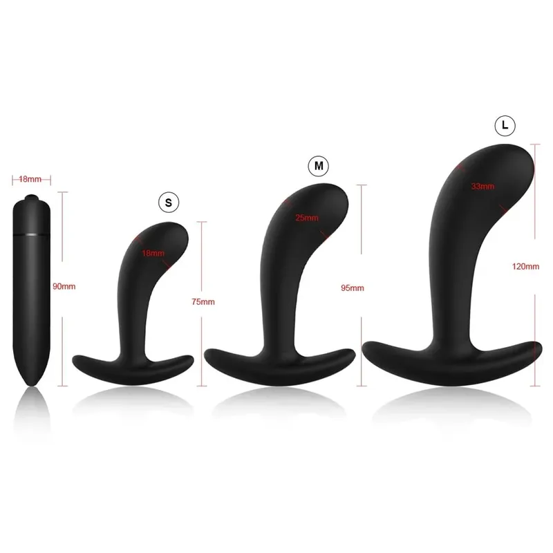 4 pçs iniciante silicone butt plug anal plug para homens massageador de próstata para gay mini bala anal vibrador brinquedo sexual para homens
