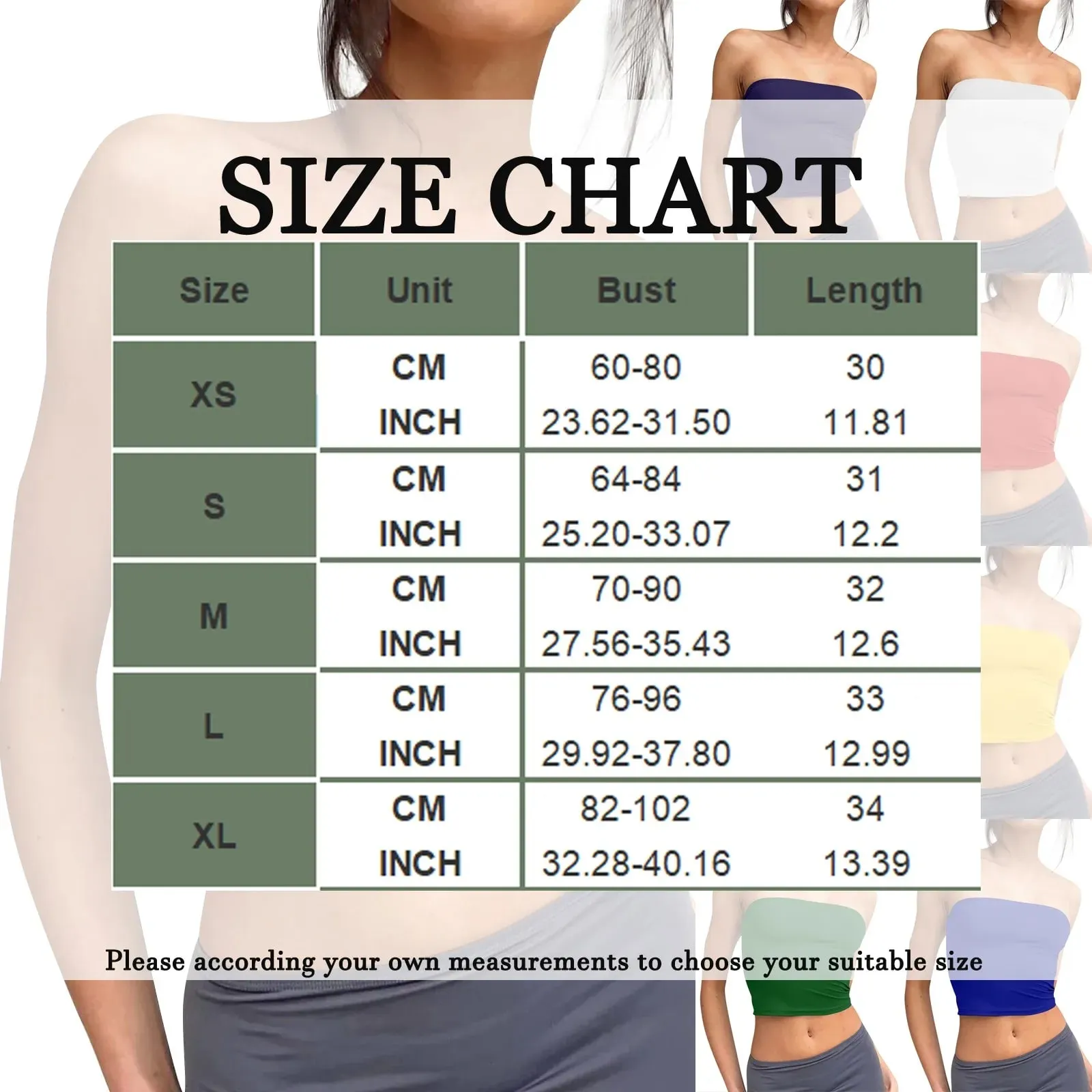 Top curto feminino sem alças, básico, sem costas, sem mangas, bandeau, fofo, sexy, tendência, moda de rua, clássico, sólido, tubo — image 7